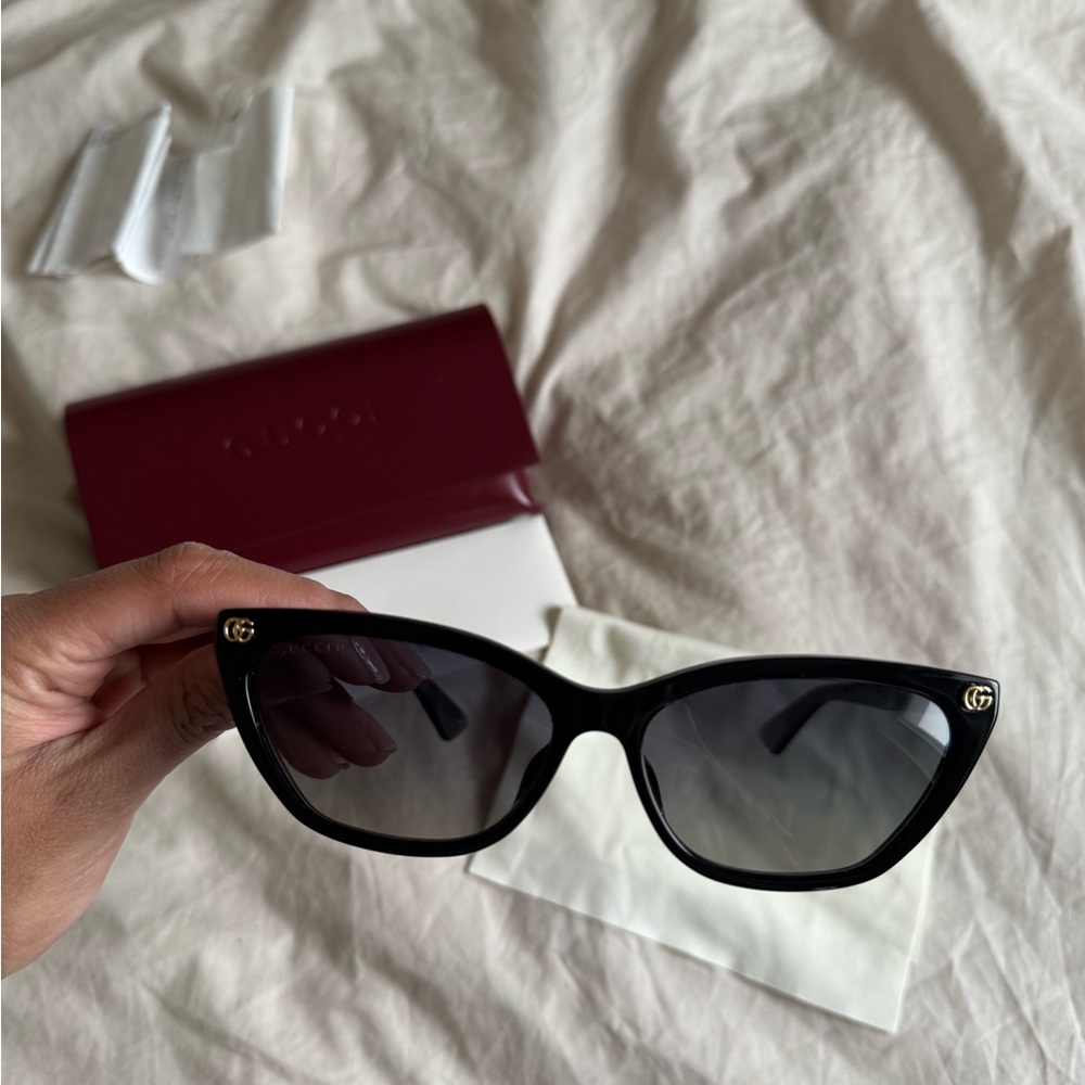 Gucci Black Sunglasses with Gold Details